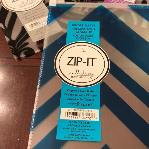 NWT set of 3 Zip-It binder sleeves w/zip closure - Picture 4 of 5